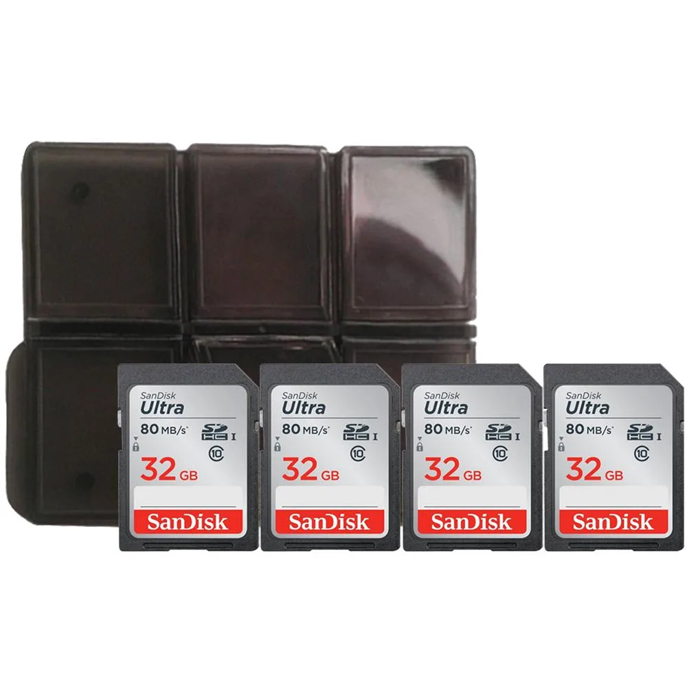 SanDisk SanDisk Ultra SDHC UHS-I 32GB 80MB/s 4-pack with holder — product photo