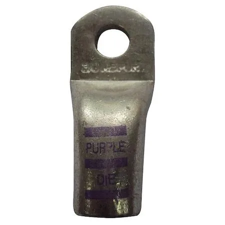 Five copper crimp lugs with tin finish in a straight pack