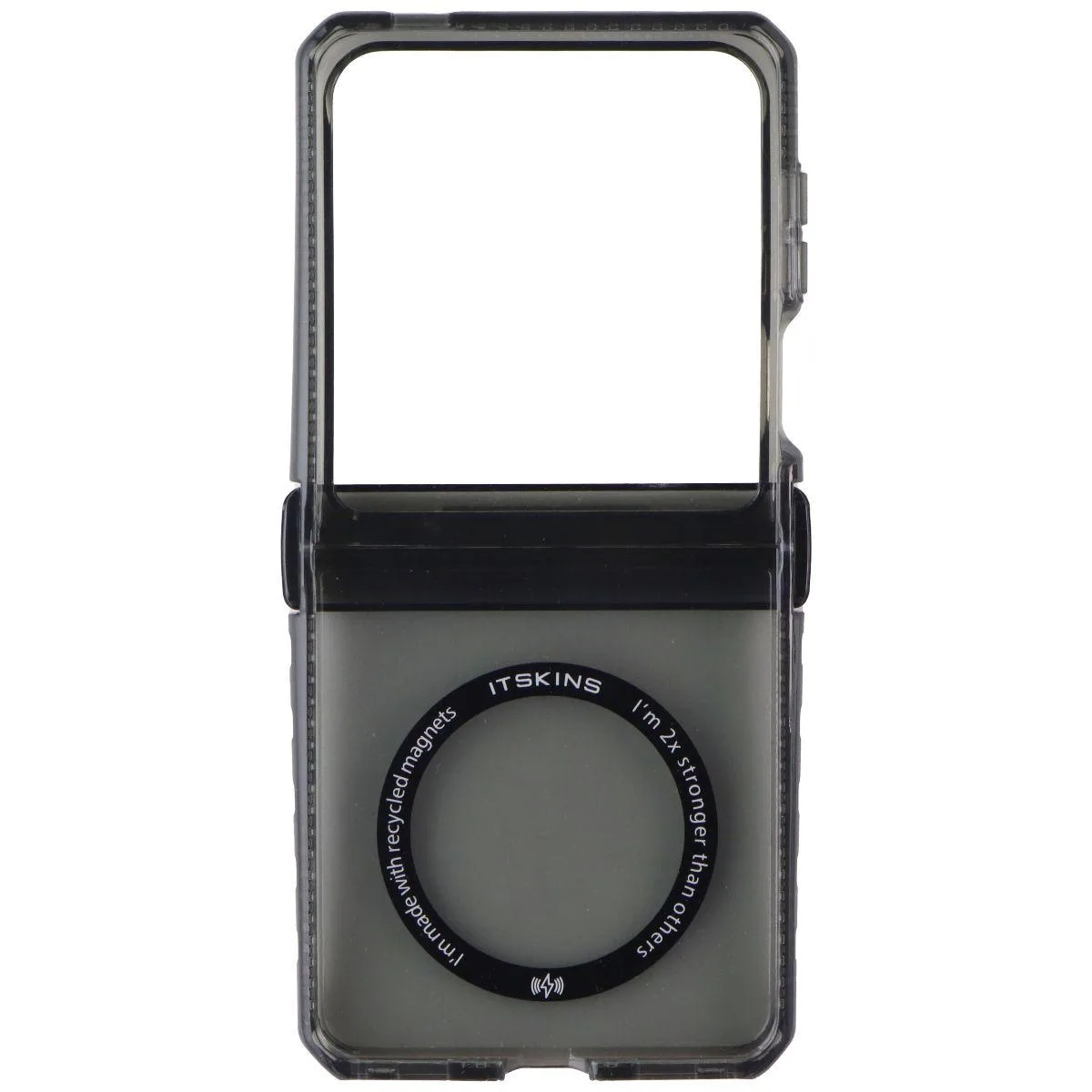 ITSKINS ITSKINS Hybrid R Clear Hinge Magnetic Case Samsung Galaxy Z Flip7 Smoke — product photo