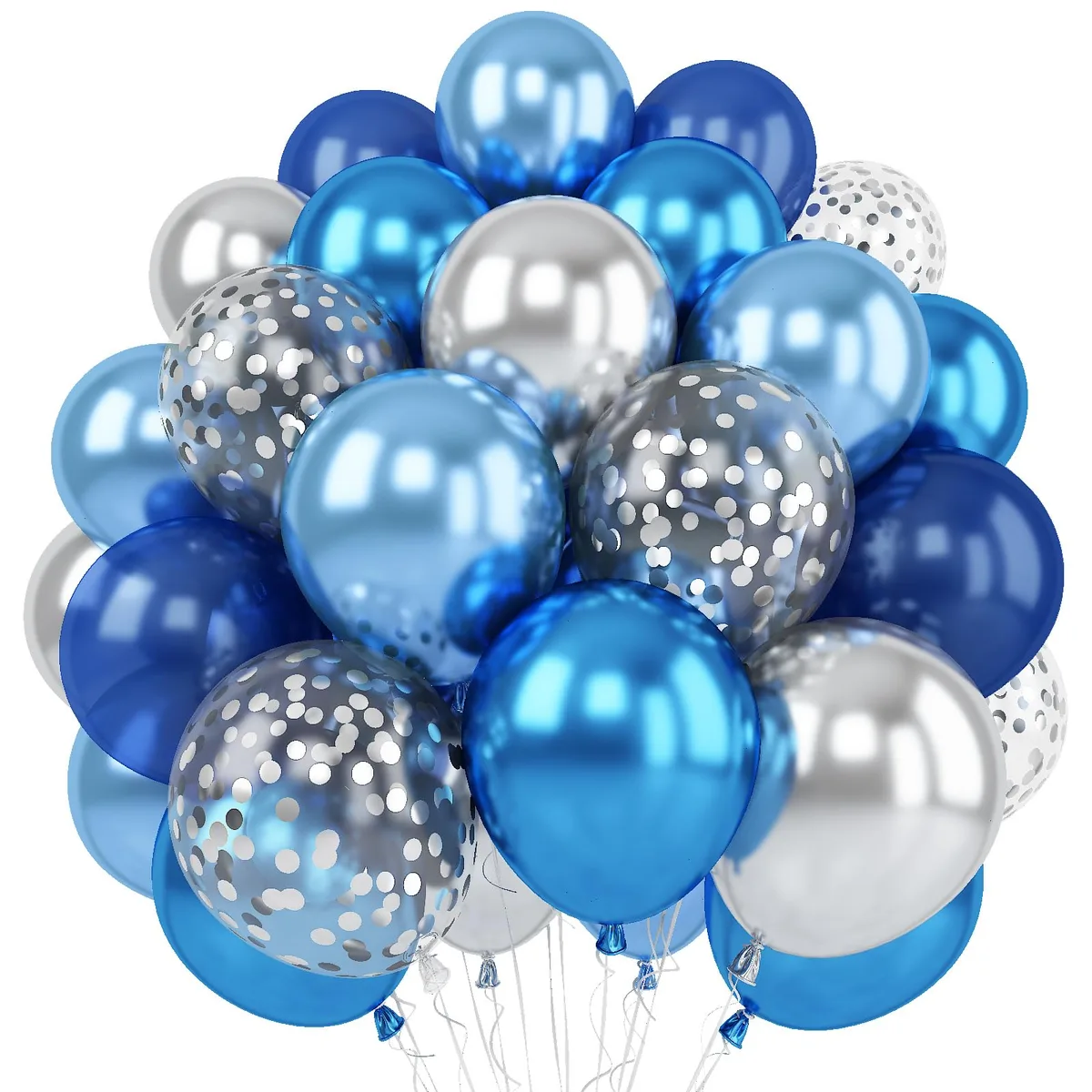  TAOYE Blue Silver Balloons Set 35pcs 12 Inch — product photo