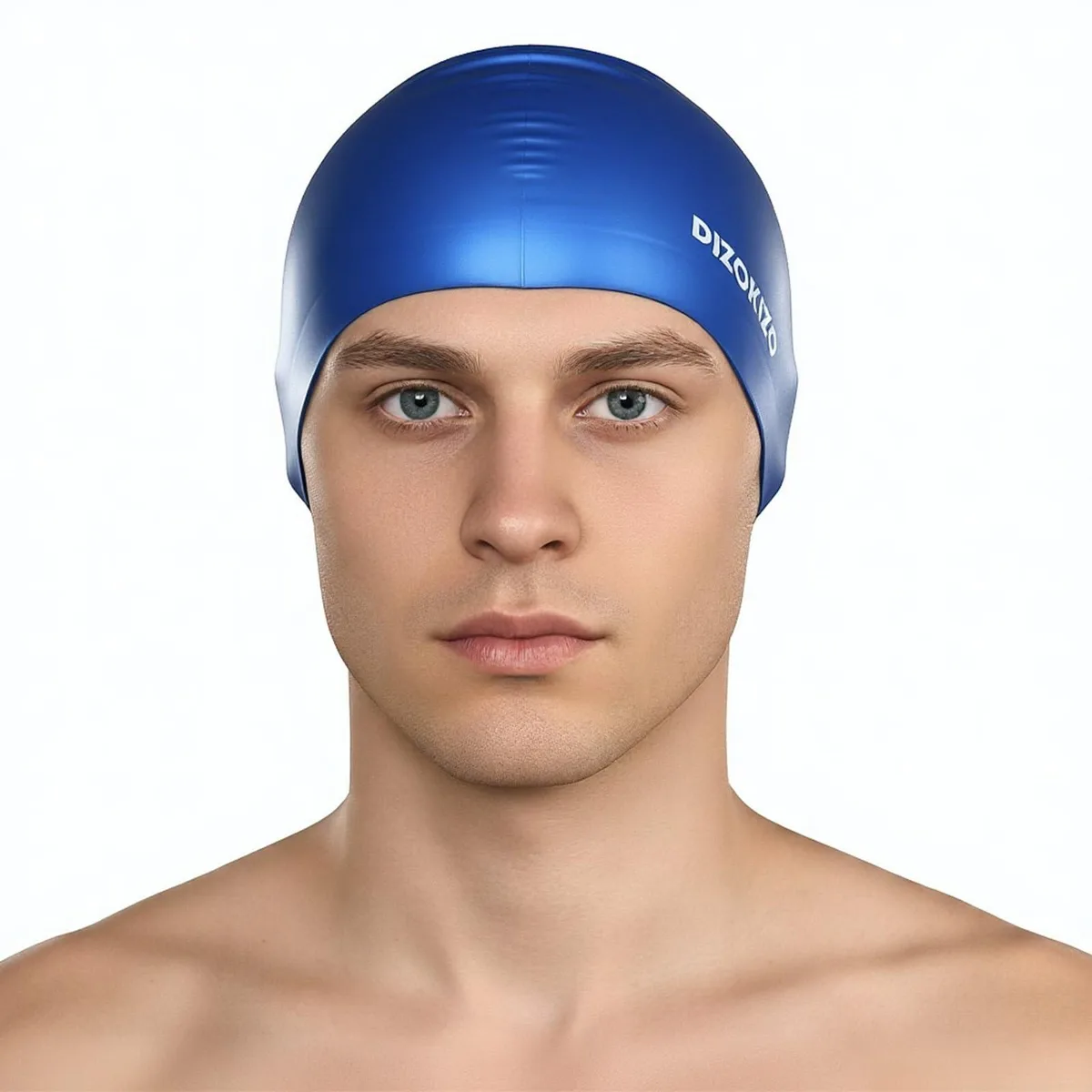  Dizokizo CAP-1936 Silicone Swim Cap Blue 65g 1.5mm — product photo