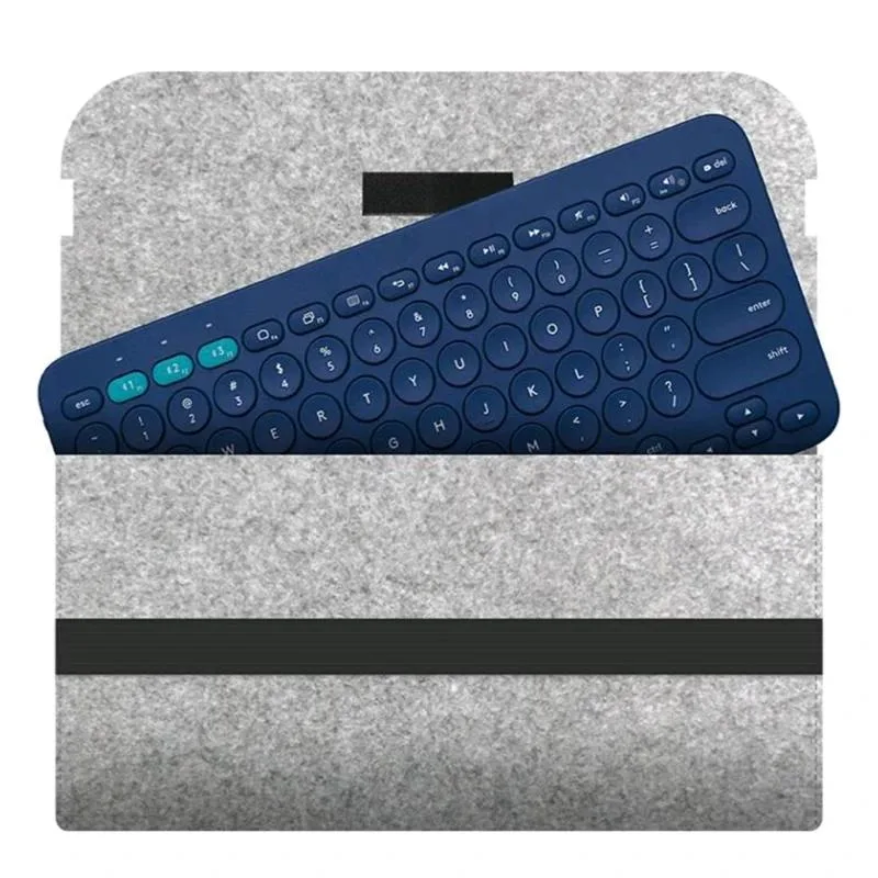 Light gray felt sleeve for K380 and K480 keyboards
