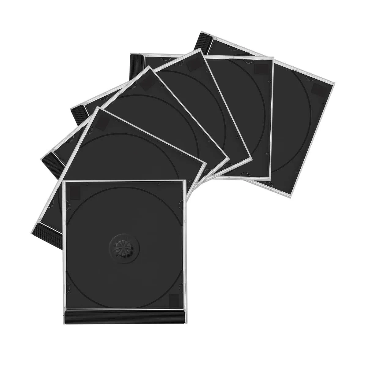 Fellowes Car Standard Single Clear CD Jewel Case Black 6pcs — product photo