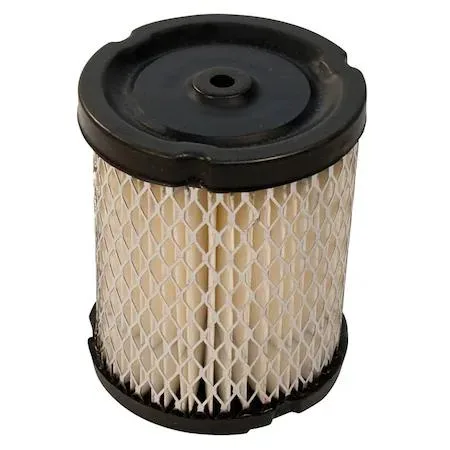 White rectangular air filter with pleated paper element and orange foam pre-filter wrap