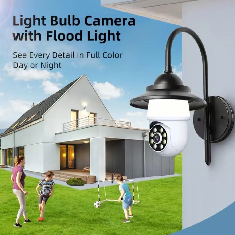 MAMONCARE MAMONCARE Light Bulb Security Camera Flood Light 1080P 2.4GHz 355° Pan/Tilt White — product photo