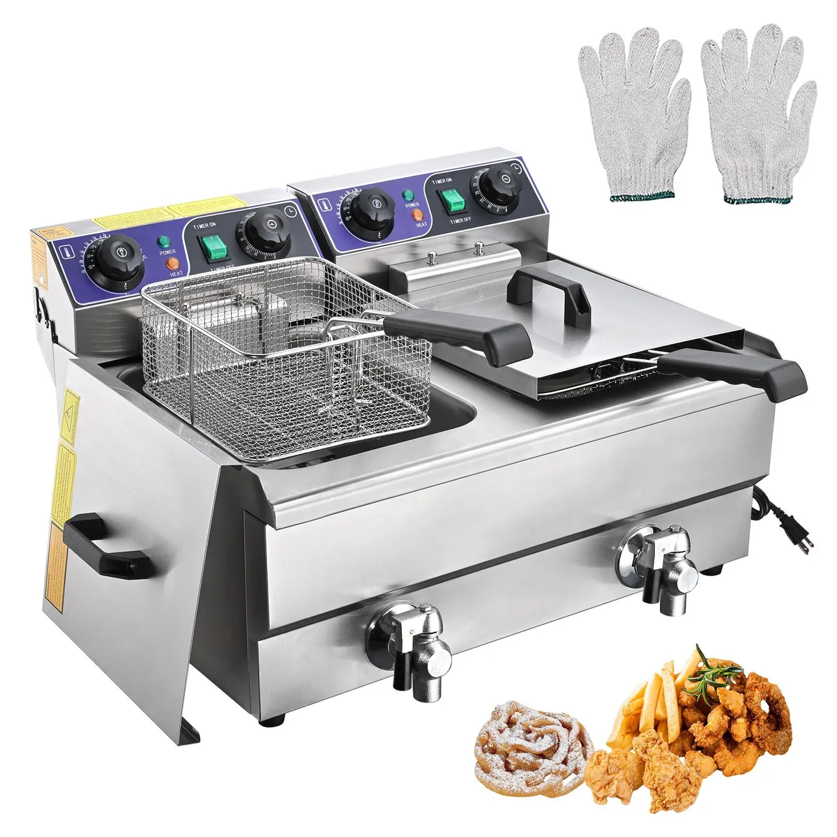 Yescom USA, Inc. Yescom USA, Inc. 23.4L Dual Tank Deep Fryer 3000W 110V — product photo