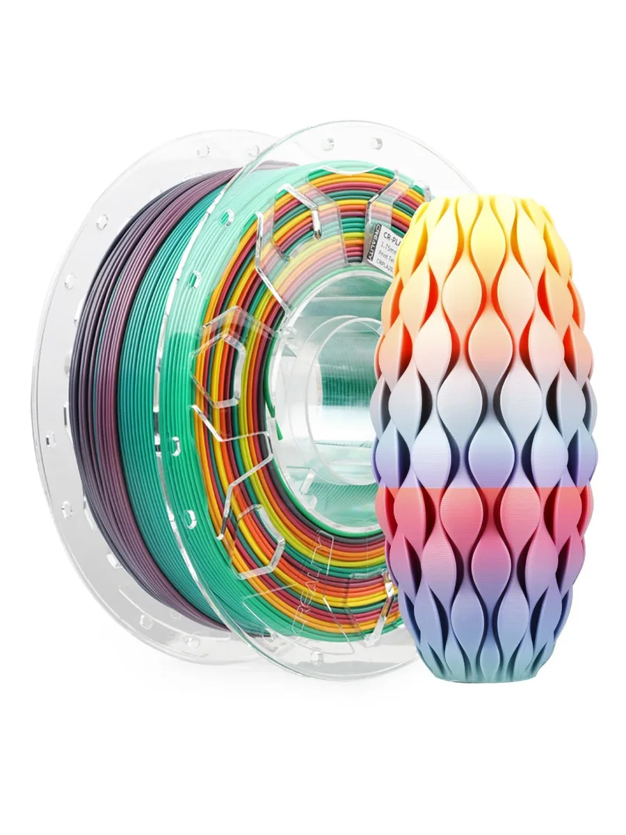 Cardboard spool wound with multicolour PLA filament, 1.75 mm diameter, 1.0 kg net weight