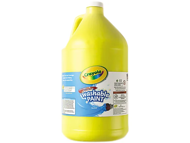 Yellow washable paint in one-gallon container