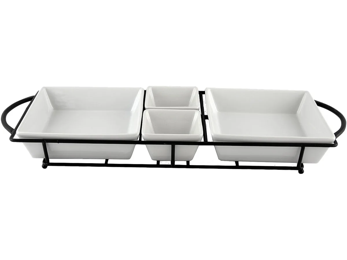 Gibson Overseas Gibson Overseas 92707.05 serveware set 4 dishes metal rack — product photo