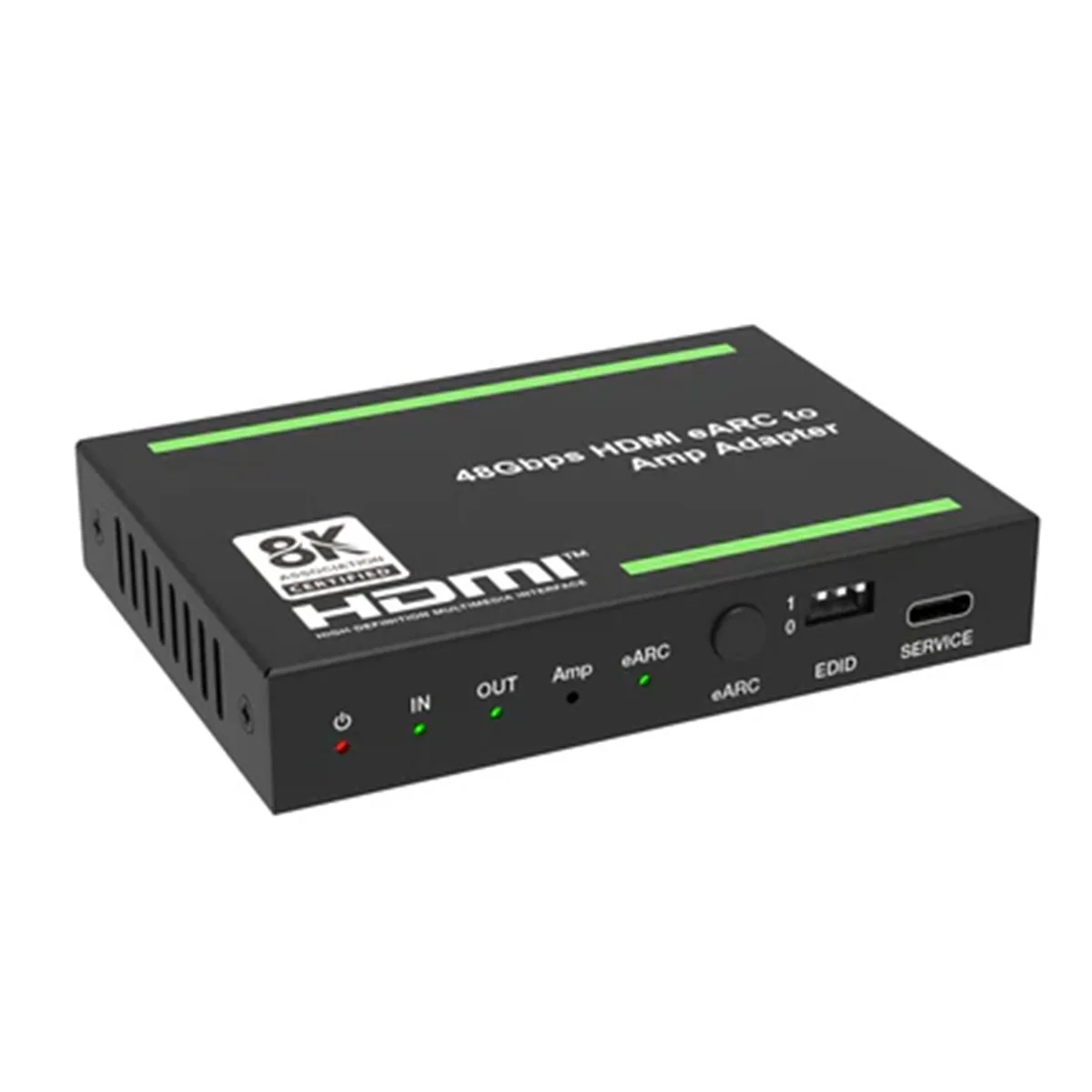 Black rectangular HDMI audio extractor box with ports