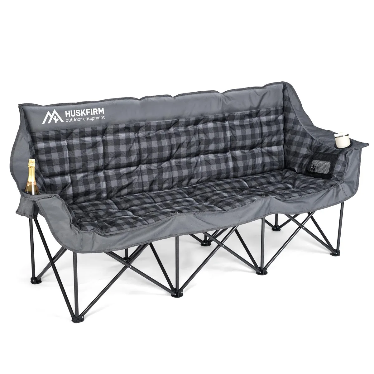  Huskfirm 3 Person Loveseat Camping Chair Grey 74.8" 660 lbs — product photo