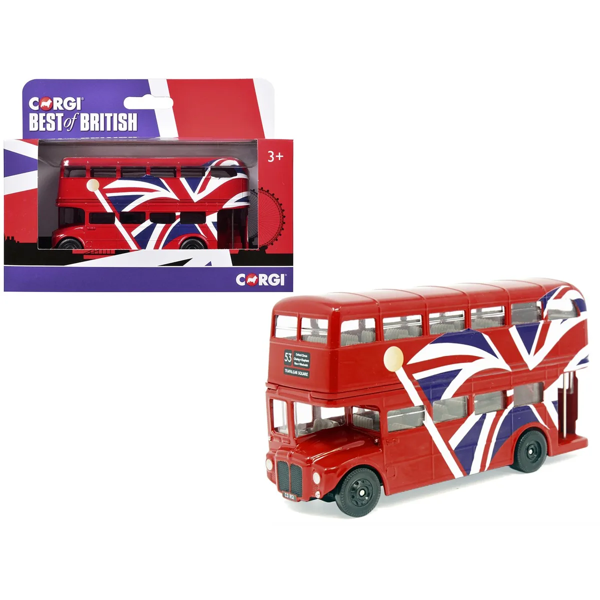 Corgi Corgi London Bus Red UK Flag "Best of British" Diecast Model Car — product photo