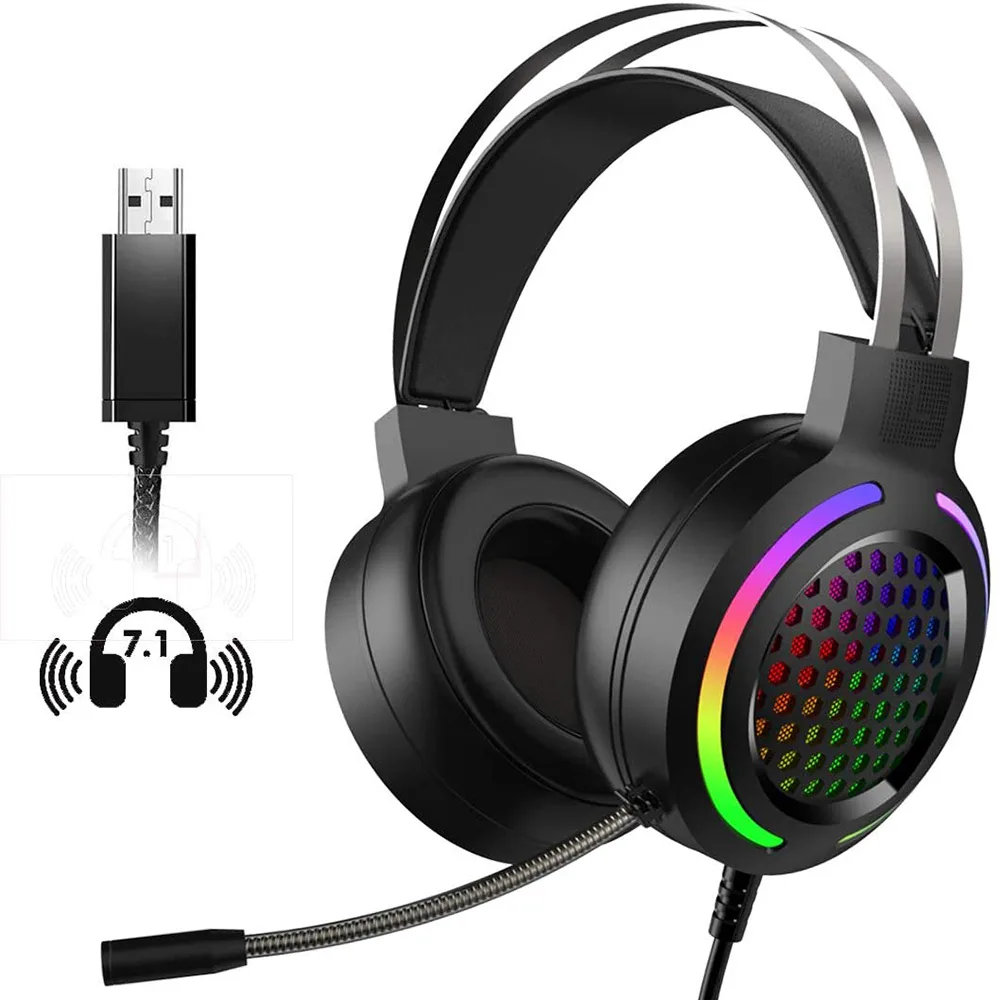 Hitoor Hitoor 7.1 RGB USB Gaming Headset 50mm 16-color — product photo