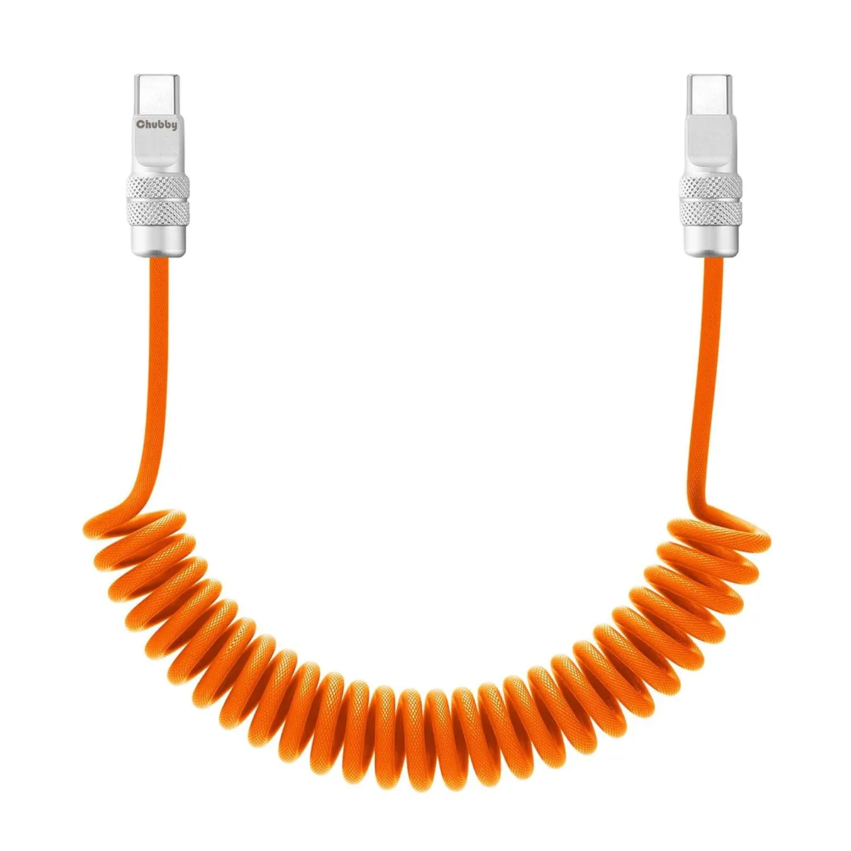 Elestur Elestur Curly Chubby 240W Coiled USB-C Cable Orange 6ft — product photo