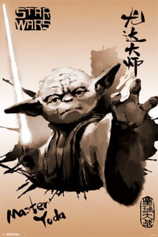 Star Wars Yoda painting poster print 24 x 36 inches
