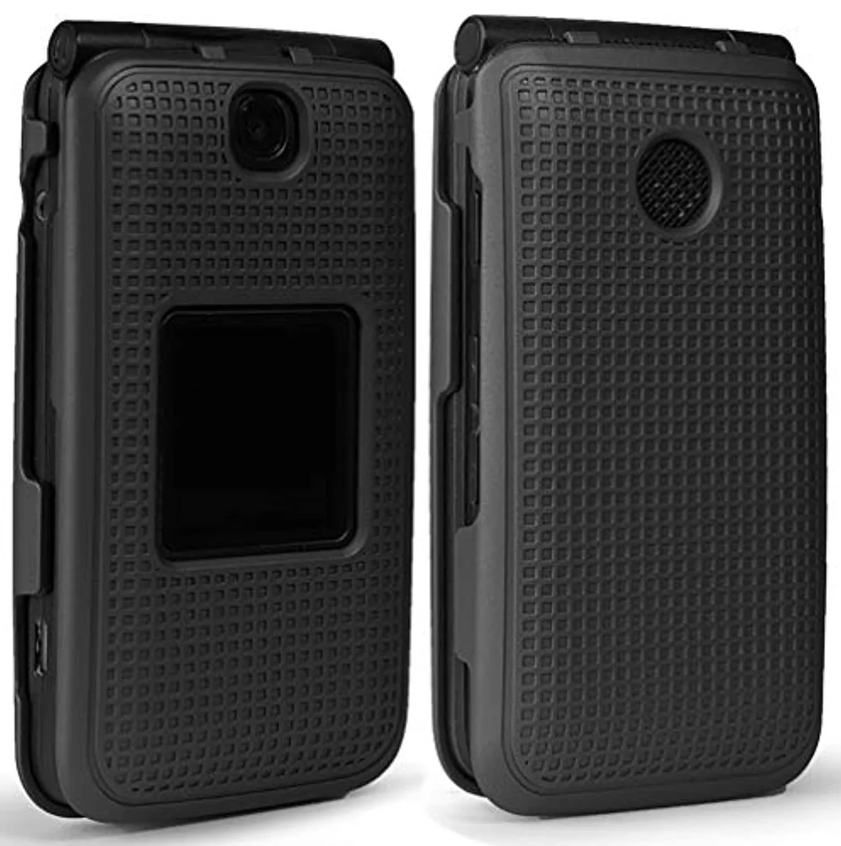 Nakedcellphone Nakedcellphone Grid Case Snap-On Cover Black for Alcatel Go Flip V 4051s QuickFlip 4044c MyFlip A405DL — product photo