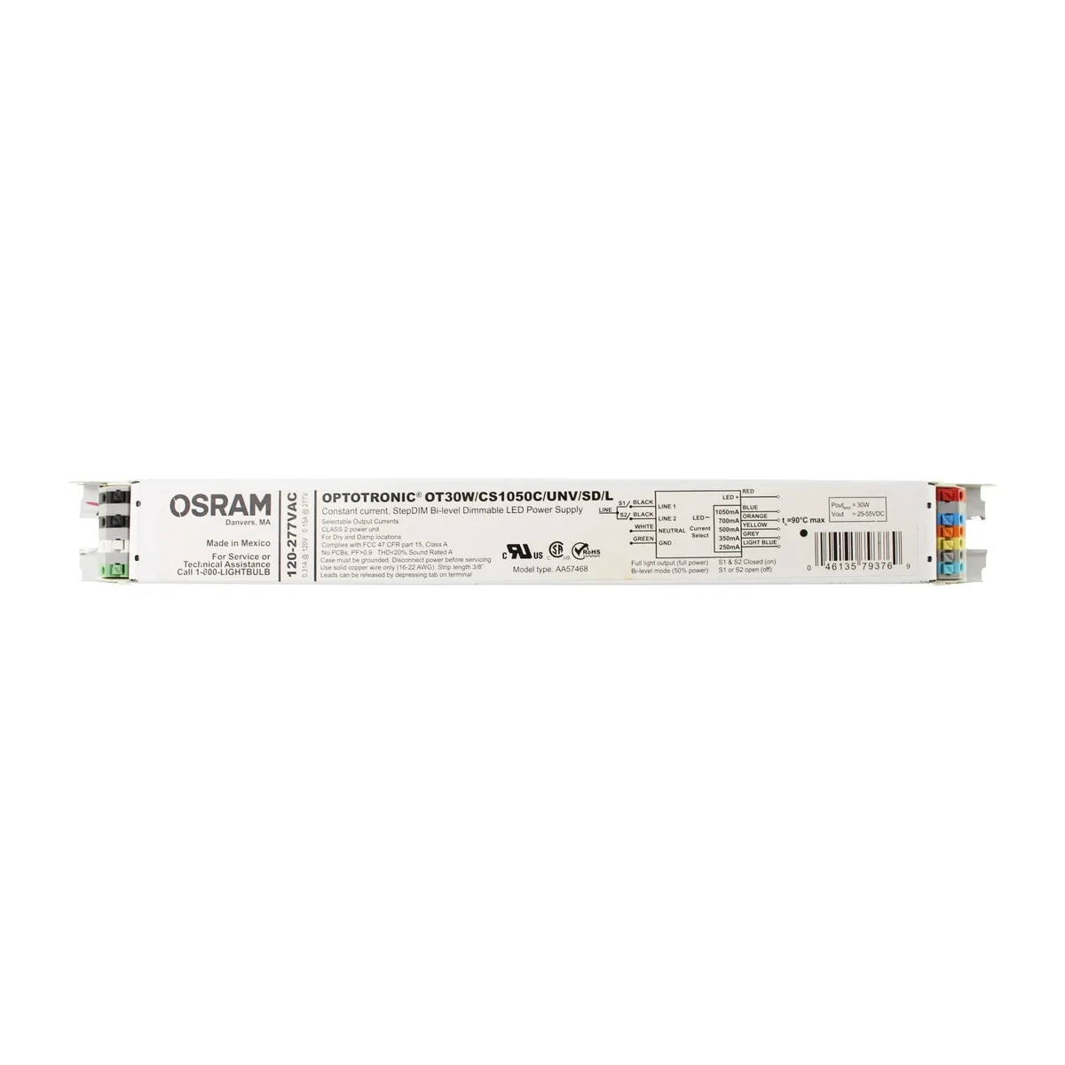 SYLVANIA SYLVANIA Optotronic OT30W/CS1050C/UNV/SD/L Dimmable LED Ballast 120/277V — product photo