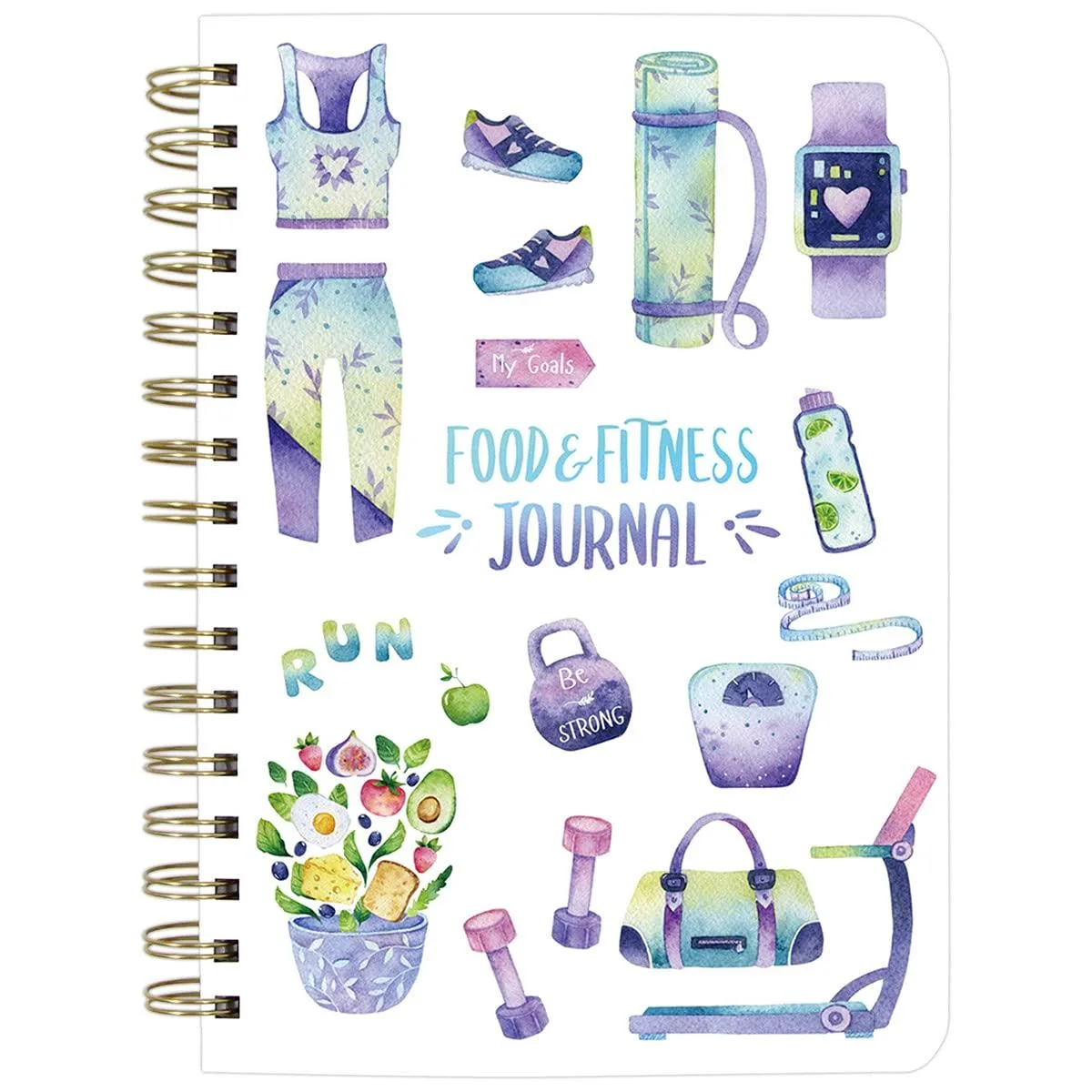  ceiba tree Food and Meal Journal 0705 Fitness Planner 6.1x8.5" Hard Cover Purple 122 Pages — product photo