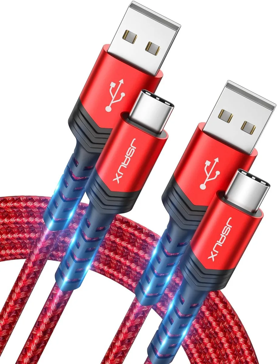 BFKK BFKK USB-C to USB-A Cable 3.1A Red 2-Pack 6.6ft — product photo