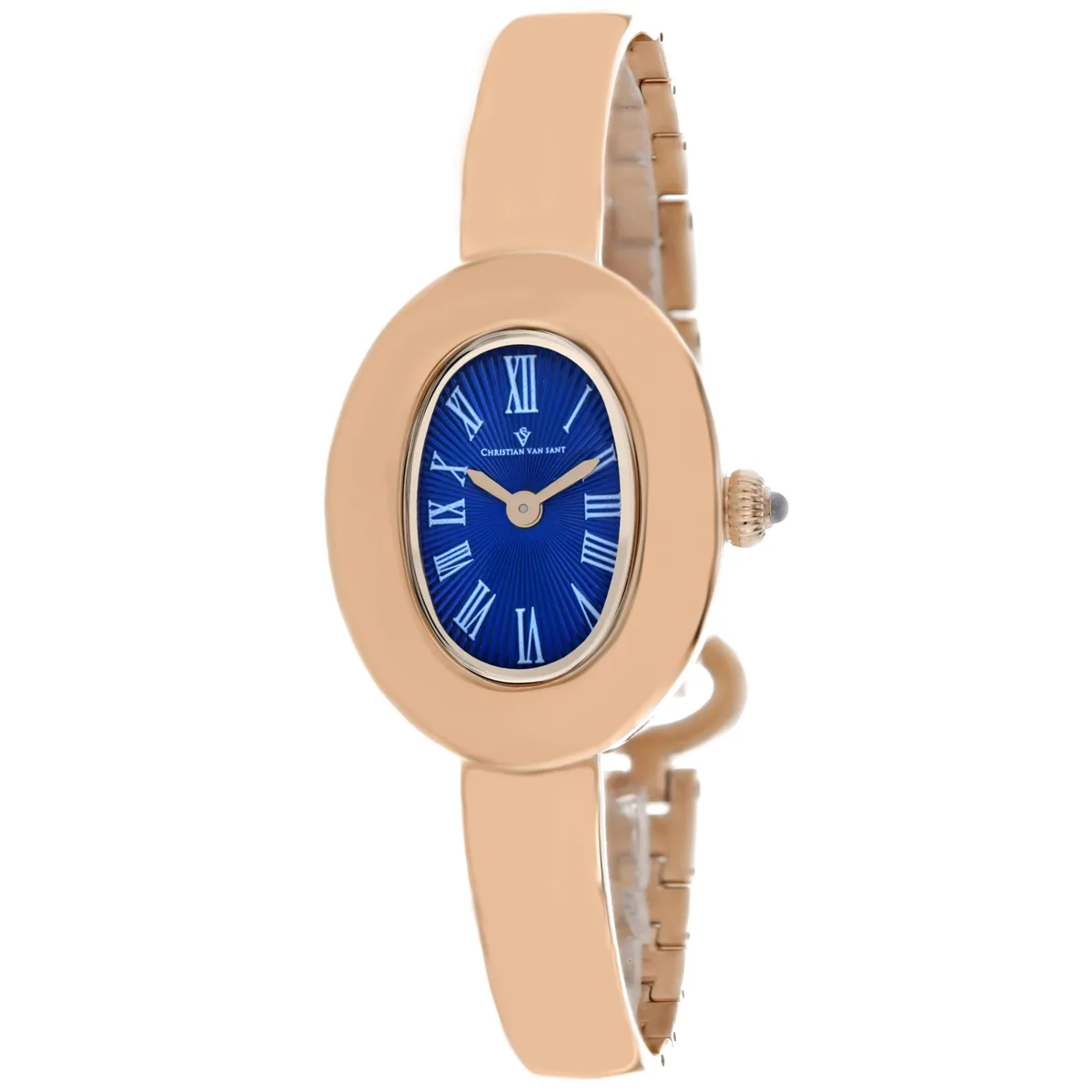 Christian Van Sant Anora blue dial watch on stainless steel bracelet