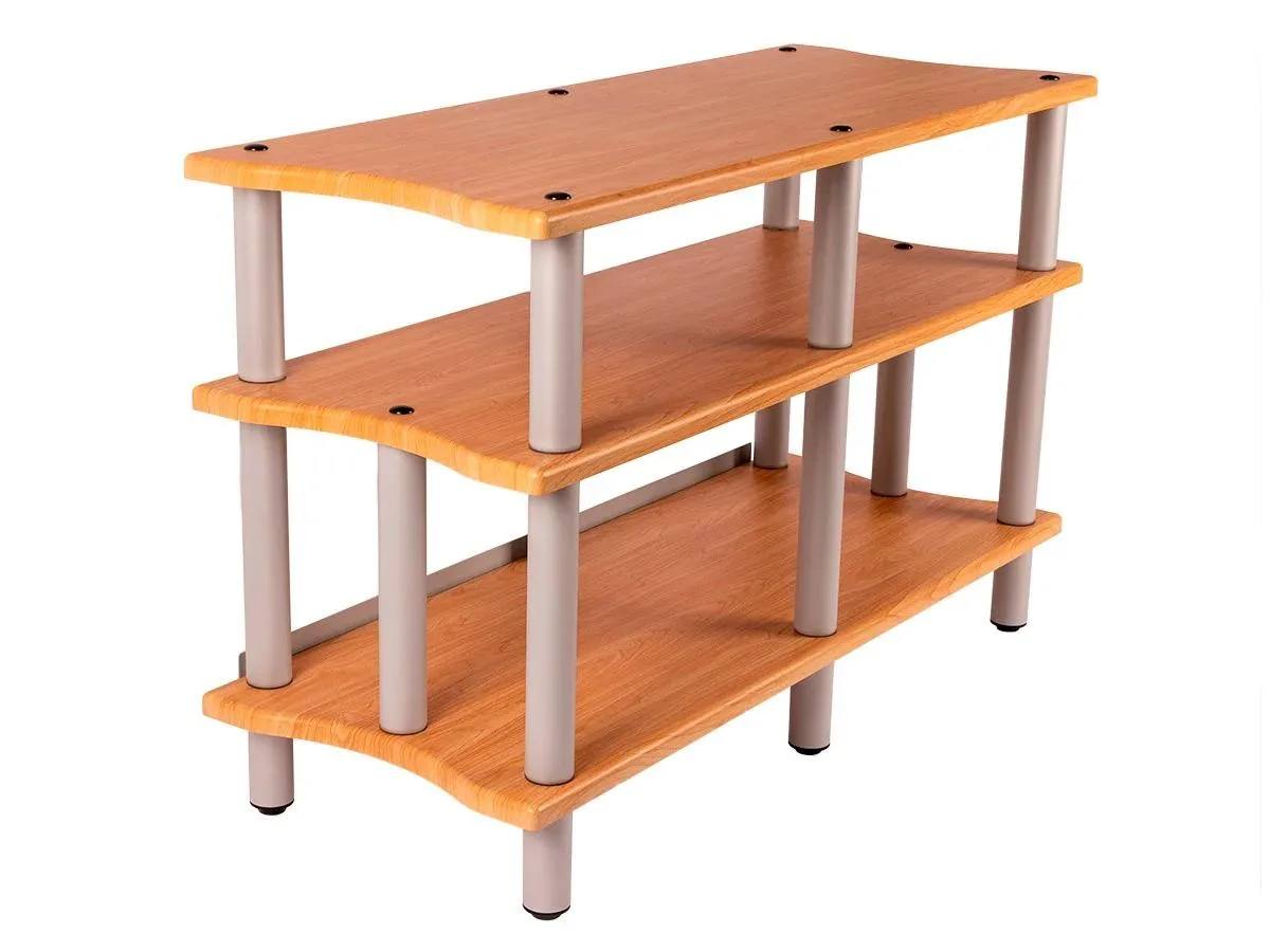 Monoprice Inc. Monoprice Inc. Monolith Double-Wide 3-Tier AV Stand Maple 143163 — product photo