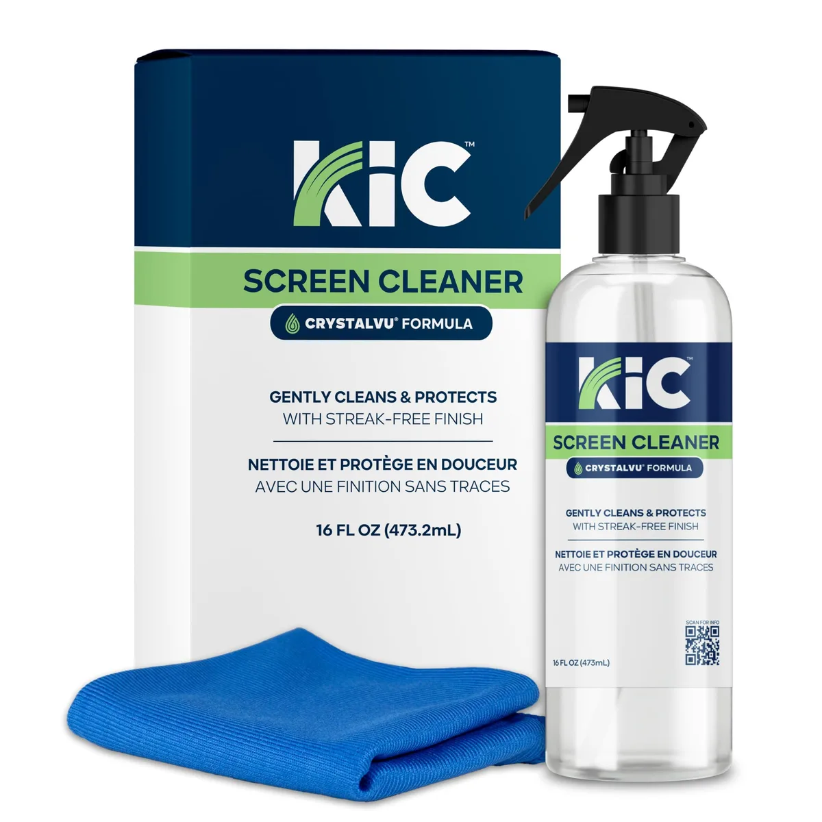 16oz spray bottle with trigger and 16x16in microfiber cloth