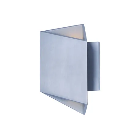 Satin aluminum outdoor wall sconce two-light fixture