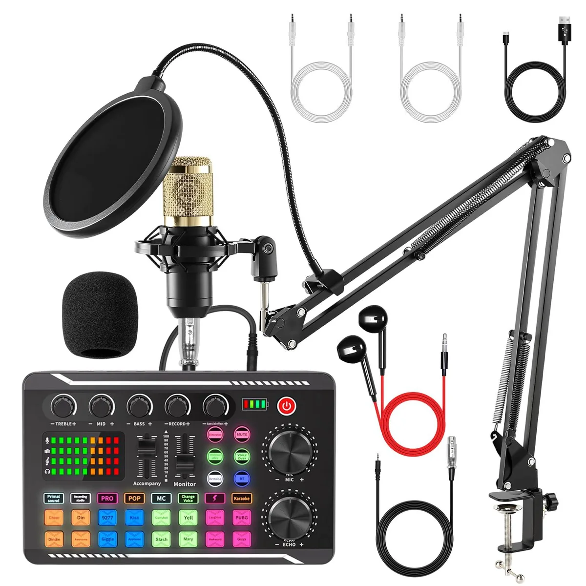 SONICHALL PX-MG0009-GO BM-800 & F998 Microphone Bundle — product photo