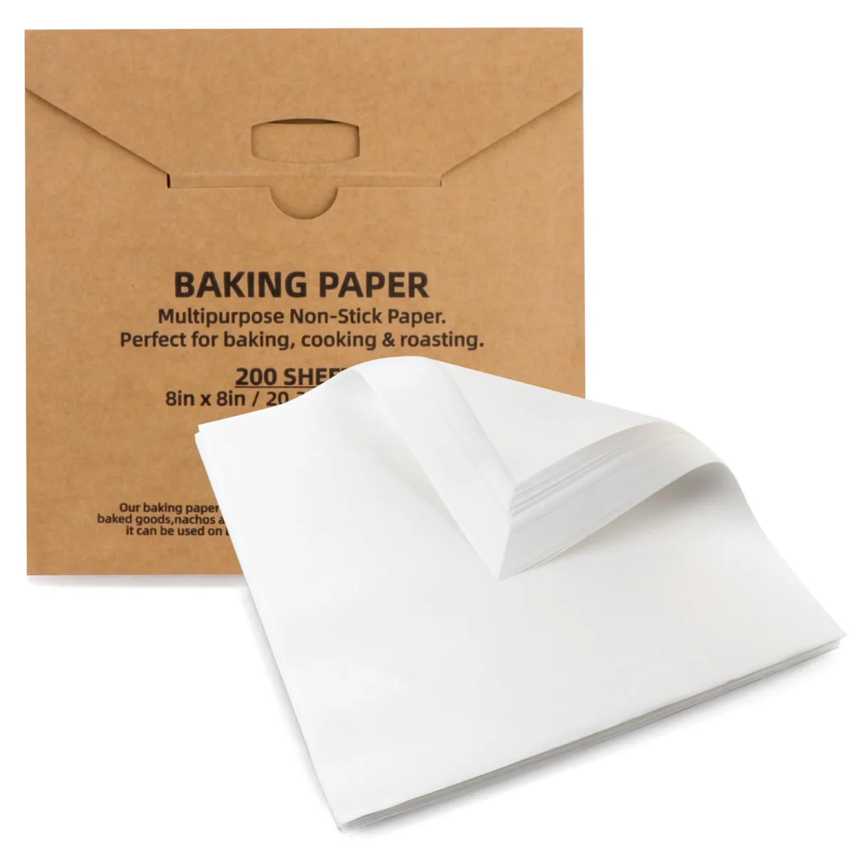 Stack of 200 white 8x8 inch parchment sheets with basketweave pattern