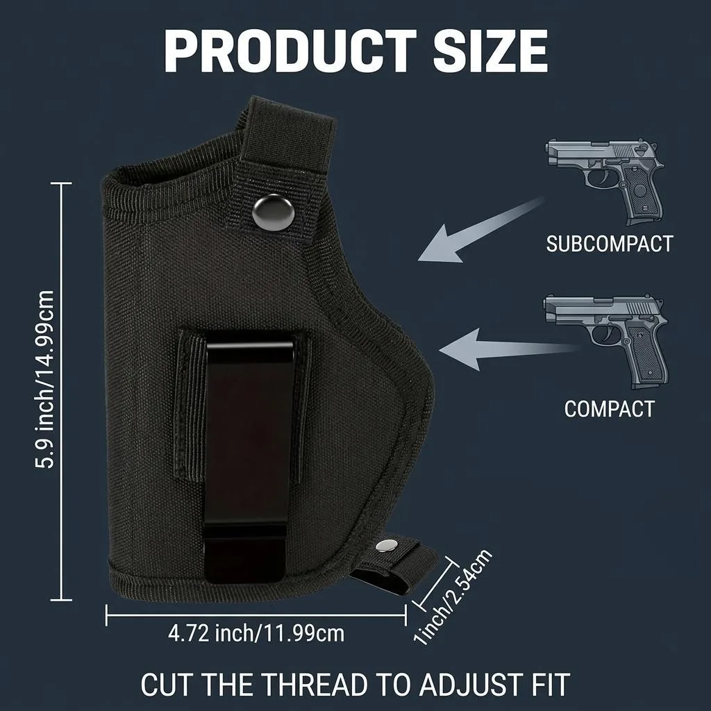  Black Nylon Tactical Holster, Snap Closure, Carabiners, 0.11lbs — product photo