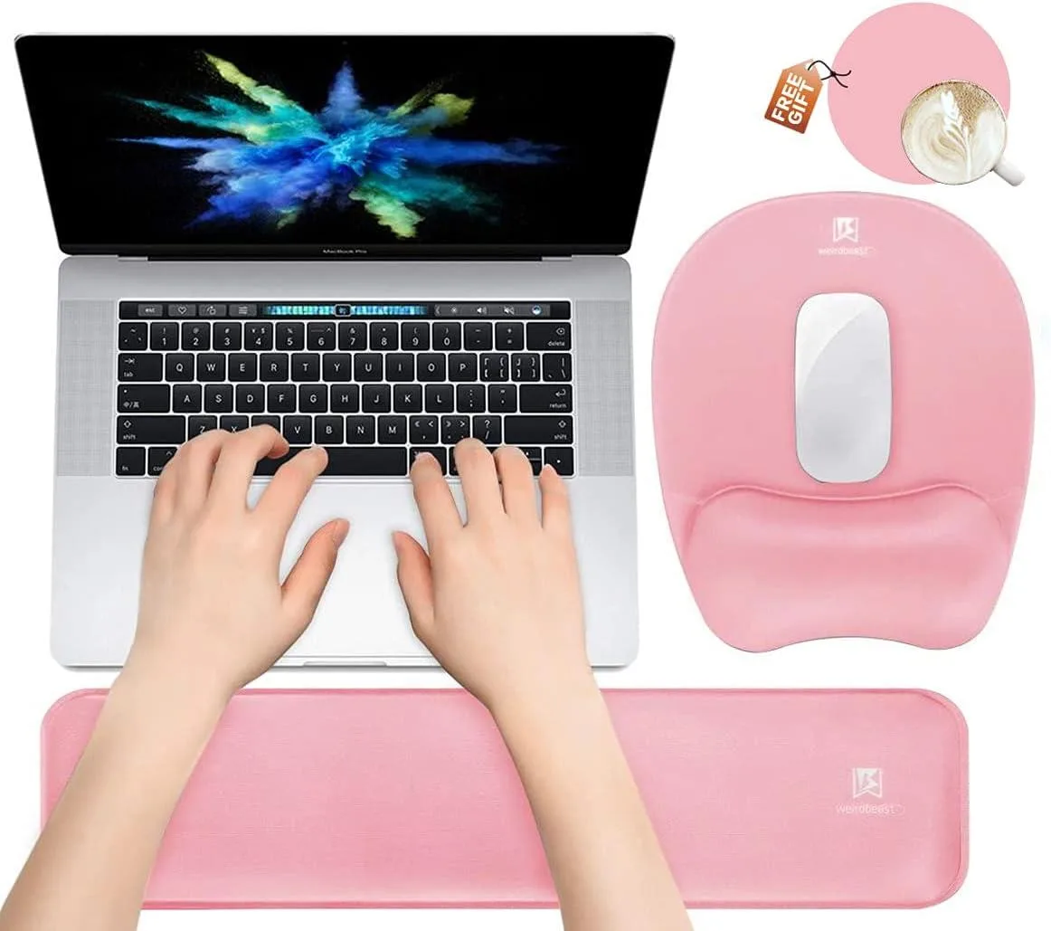 Emerson Emerson Memory Foam Wrist Rest Set Keyboard & Mouse Pink — product photo