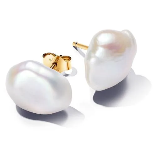 PANDORA PANDORA Baroque Freshwater Pearl Stud Earrings 14k Gold Plated — product photo