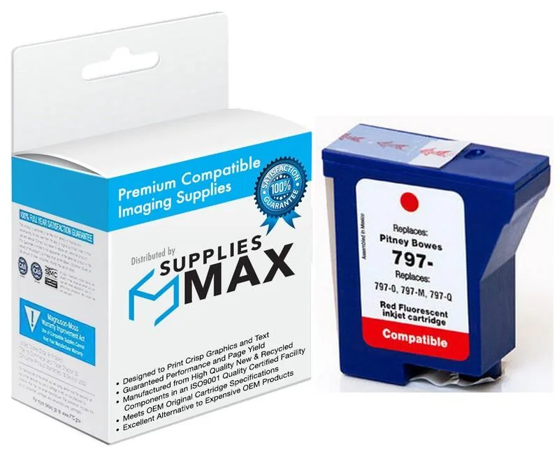 SuppliesMax SuppliesMax Compatible Pitney Bowes 797-0 Red Inkjet Cartridge — product photo
