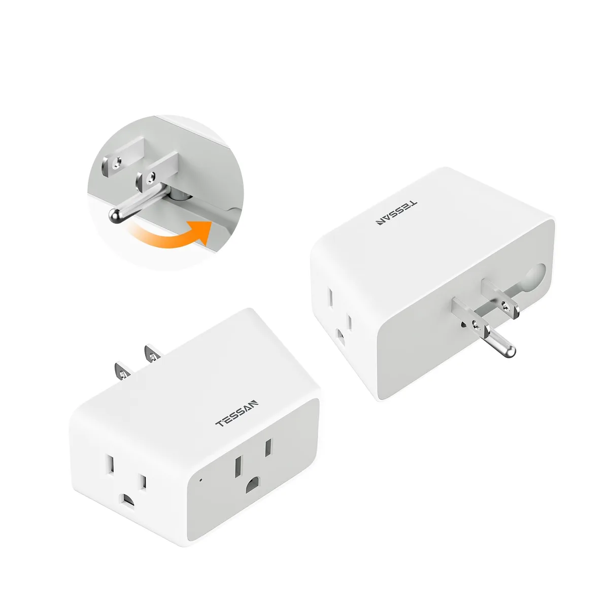  Cable Matters 3-Outlet Wall Splitter 2-Pack 1875W Gray — product photo