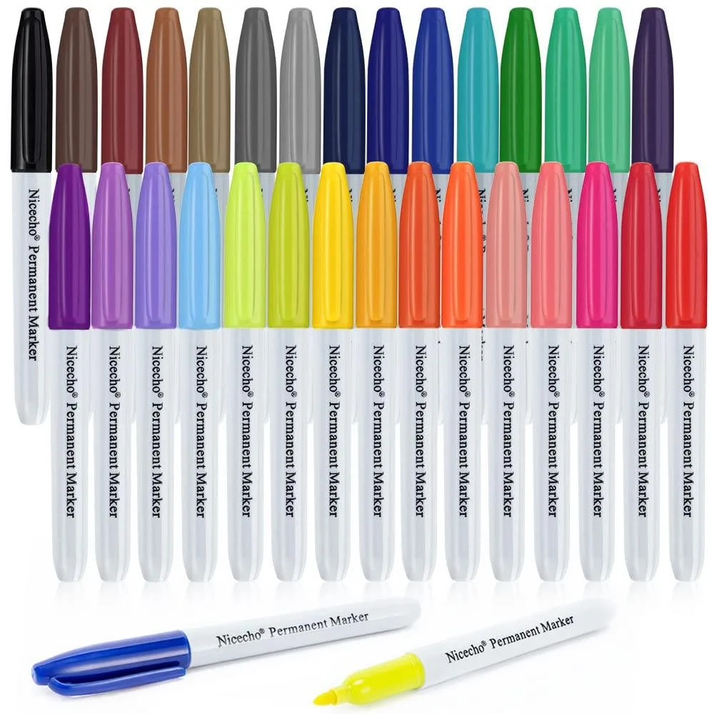 Boxed set of 30 fine-point permanent markers in assorted colors