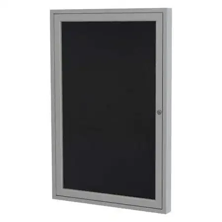 Ghent Ghent PA12418TR-BK Enclosed Rubber Bulletin Board 24x18 1 Door Black — product photo