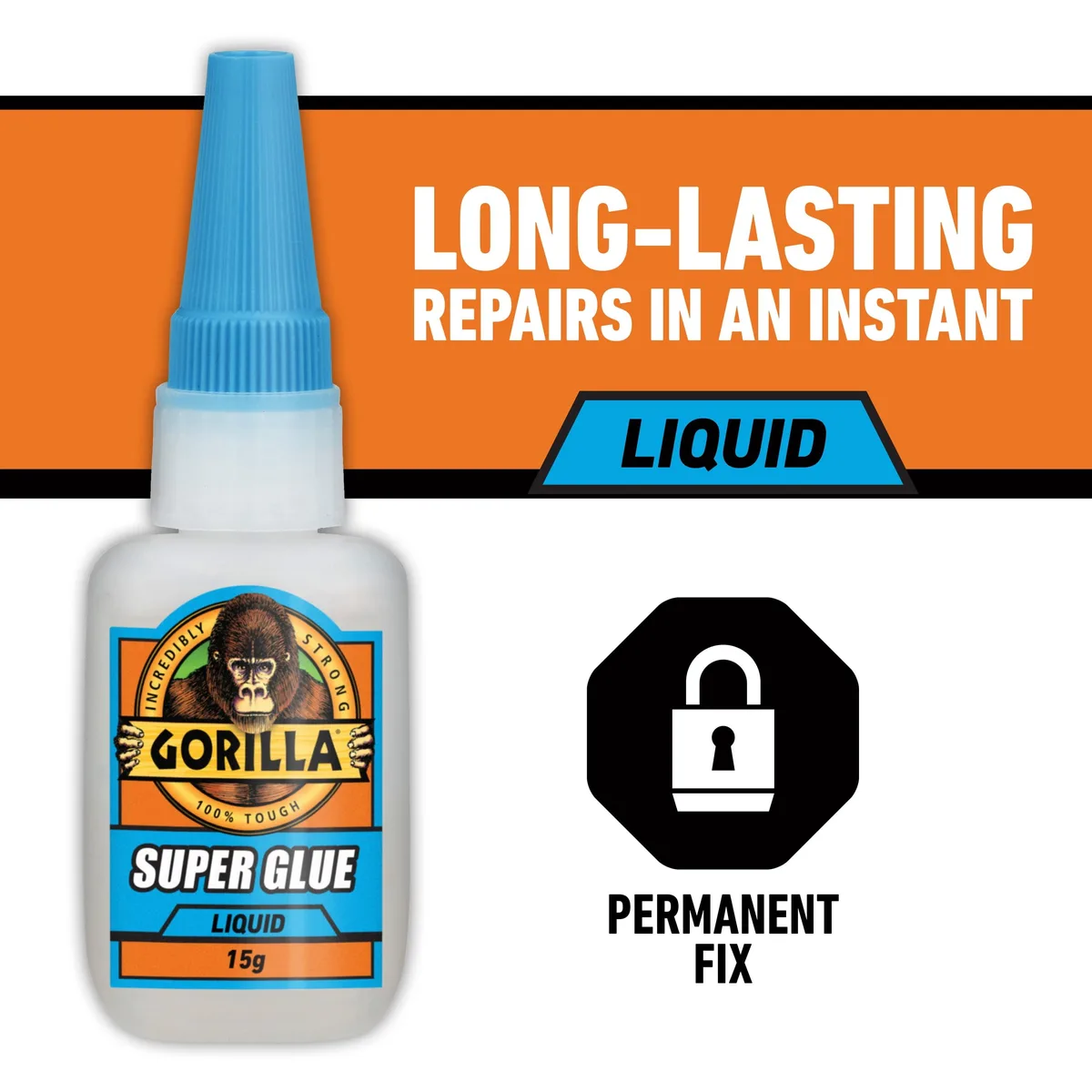 Gorilla Gorilla Super Glue 15g Bottle Clear 10-45s — product photo