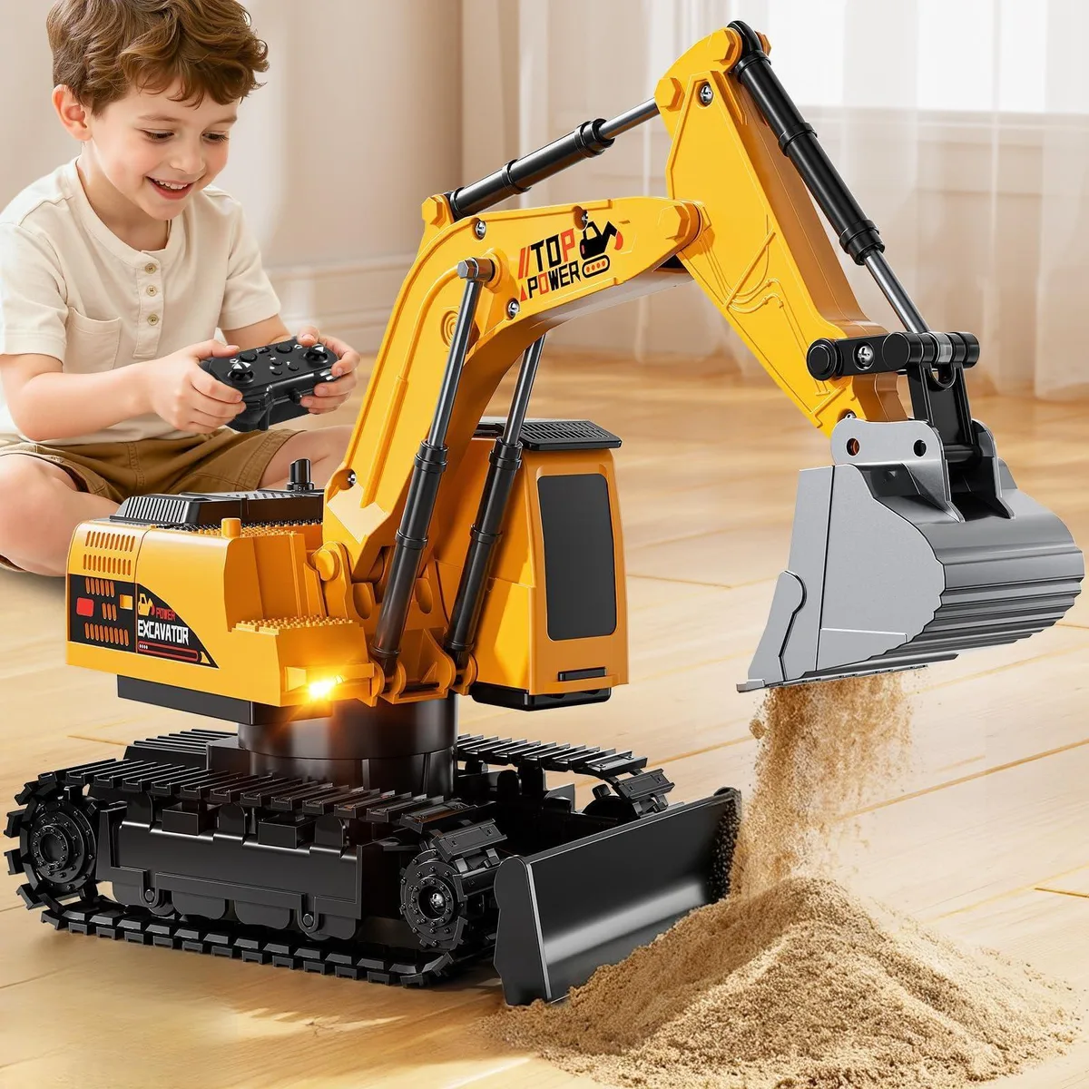  Remote Control Excavator 11CH 2.4Ghz Metal Shovel Lights Sounds — product photo