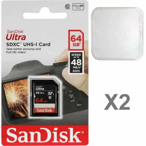 SanDisk SanDisk Ultra 64 GB SDXC Class 10 twin pack — product photo