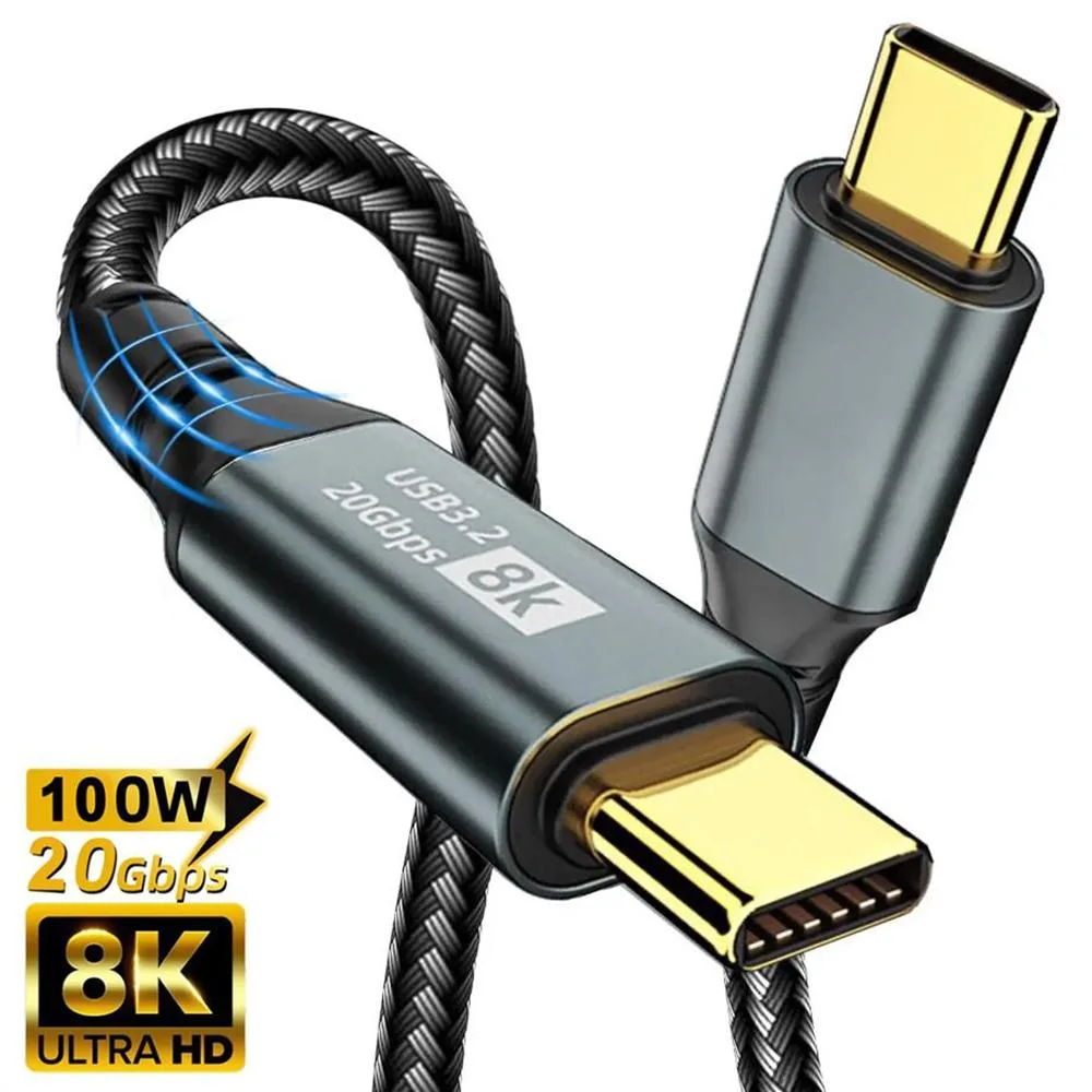 Hitoor Hitoor USB C to USB C 3.1 Gen 2 Cable 6.6FT 20Gbps 8K@60Hz 100W PD — product photo