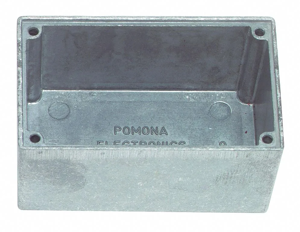 Pomona Electronics Pomona Electronics 2417 Shielded Electrical Box Aluminum Blue/Silver 2.25x1.38x1.13 in — product photo