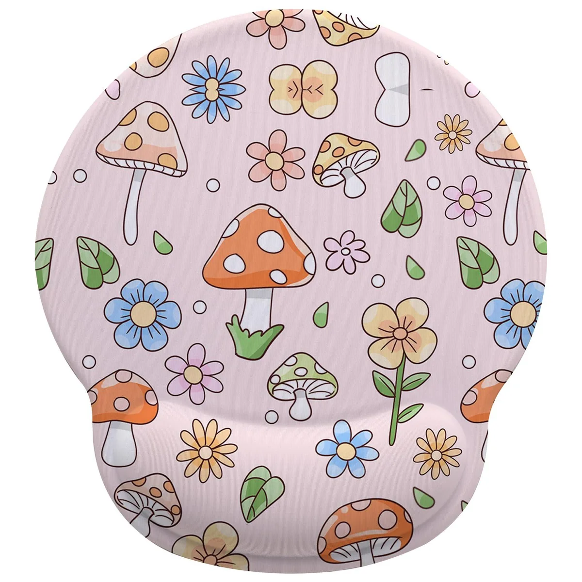 HZZCBG Pink Mushroom Mouse Pad with Gel Wrist Support, 8.85 x 9.85 in — product photo