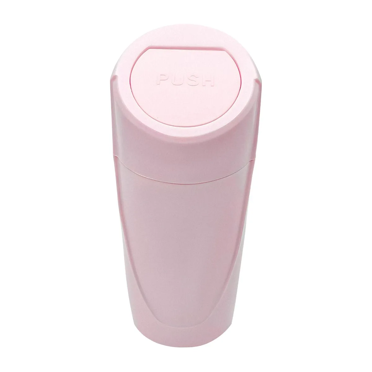 Pink cup-shaped car trash bin with flip lid, 12-pack