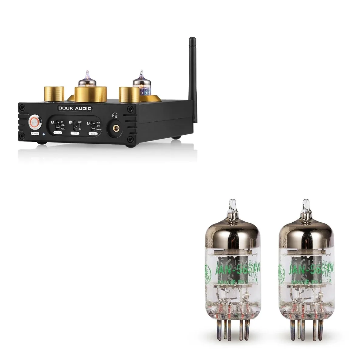 LORDWORLD LORDWORLD P1 Vacuum Tube Preamp Bundle GE JAN 5654W Tubes Bluetooth 5.0 USB DAC Headphone Amp streaming audio — product photo