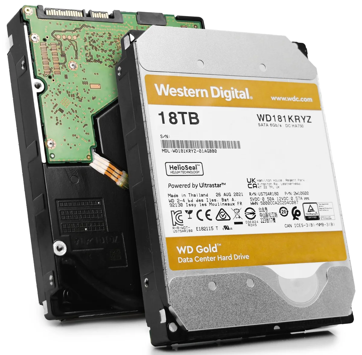 Western Digital Western Digital 2W10600 Gold 18TB 7200 RPM SATA 3.5" internal hard drive — product photo