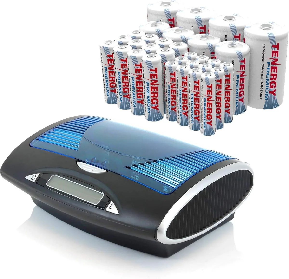 Tenergy Corporation Tenergy Corporation T9688 LCD charger + 32-cell 1.2V NiMH battery set — product photo