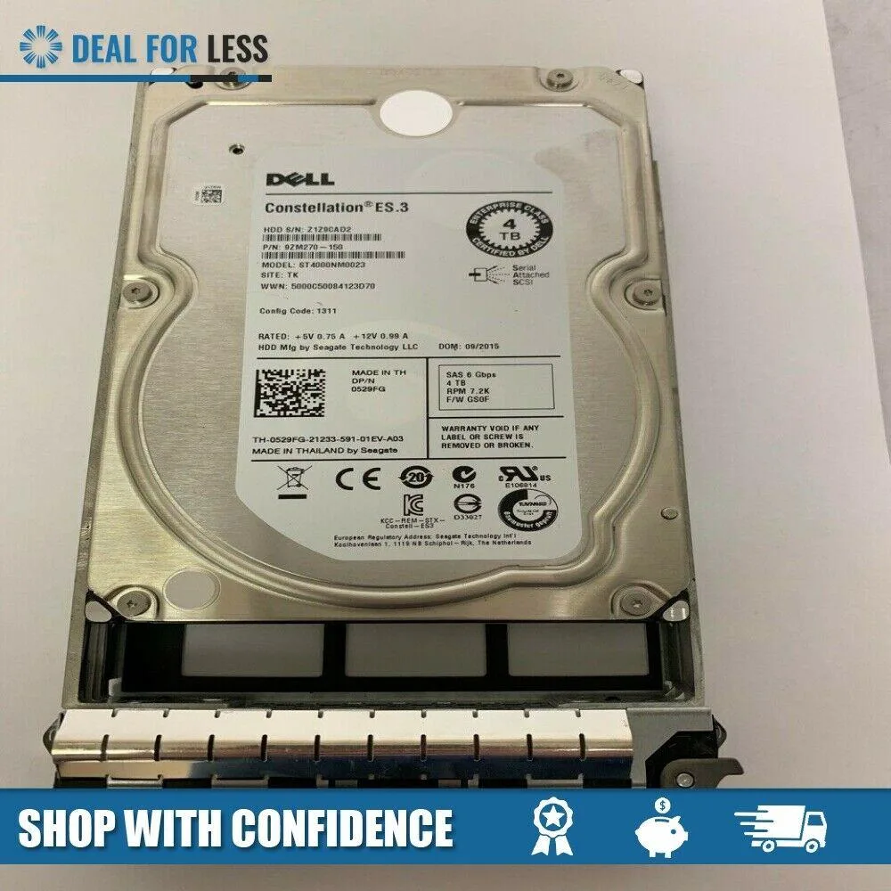 DELL DELL 529FG ST4000NM0023 9ZM270-150 4TB 7.2K SAS 3.5" internal hard drive — product photo