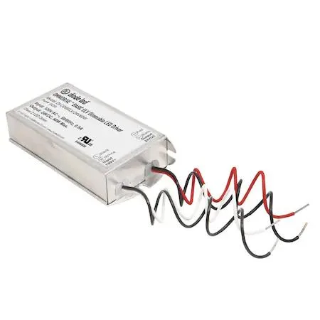 Compact black rectangular ballast with side cable entries