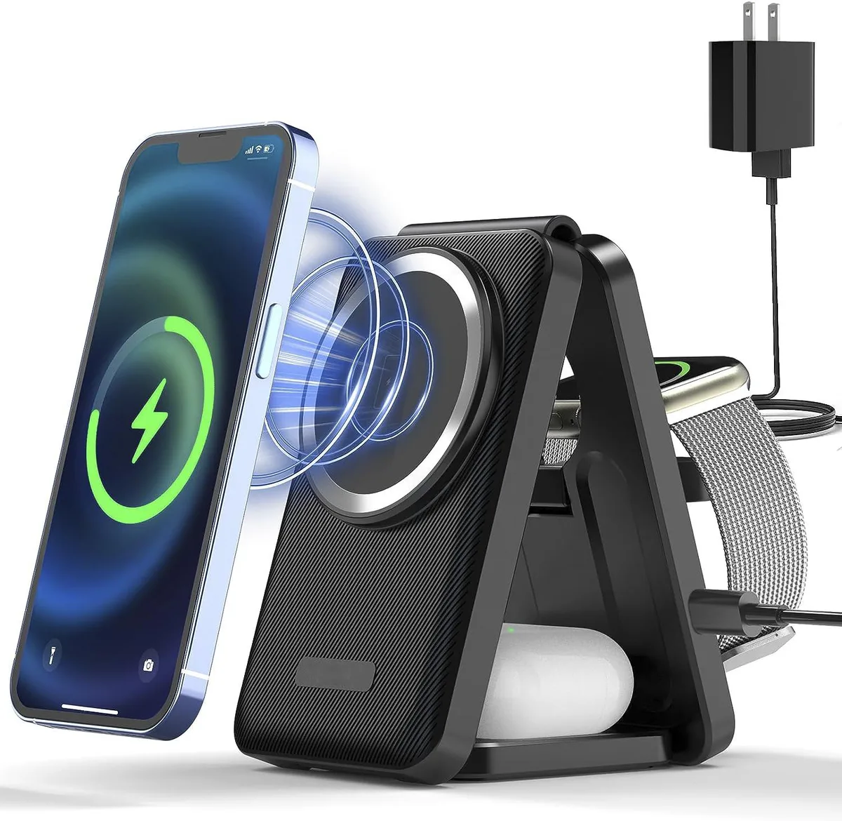 Corn Electronics Corn Electronics 3 in 1 Wireless Charger Black 15W — product photo