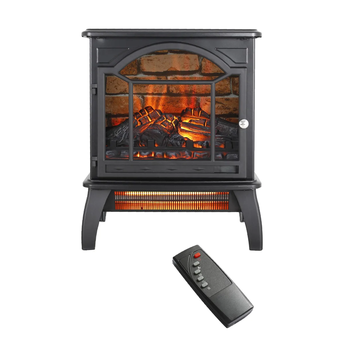 tuphen tuphen 18 inch 3D Flame Electric Infrared Quartz Fireplace Stove Antique Black — product photo